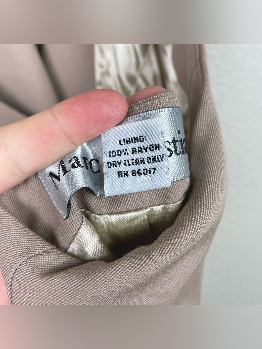 VTG Marc Christiani Women's 8 Backless Tan Blazer Halter Vest 100% Wool Neutral - Picture 13 of 15